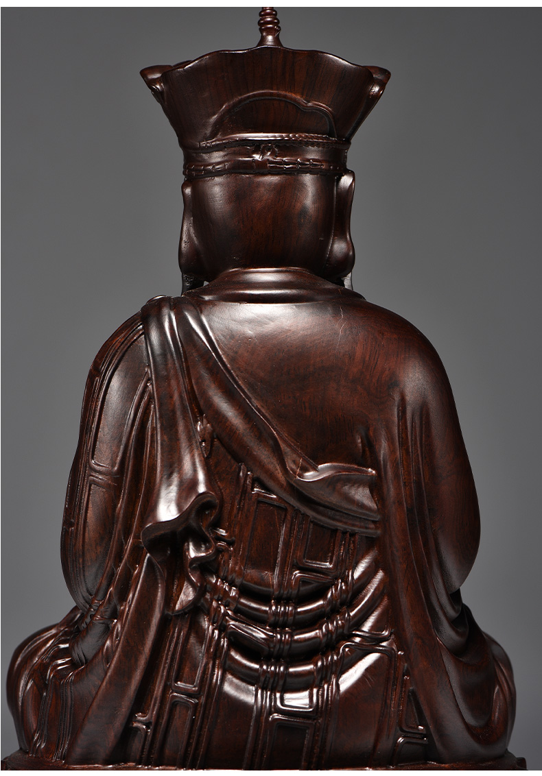 今轩堂黑檀木雕地藏王佛像家用供奉地藏王菩萨摆件实木雕佛像红木工艺