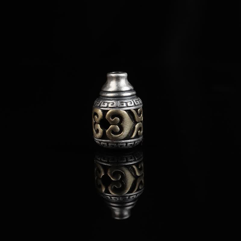 庄梦蝶复古s925银珠文玩三通头饰品配饰藏式diy三通卡子计数器种子字