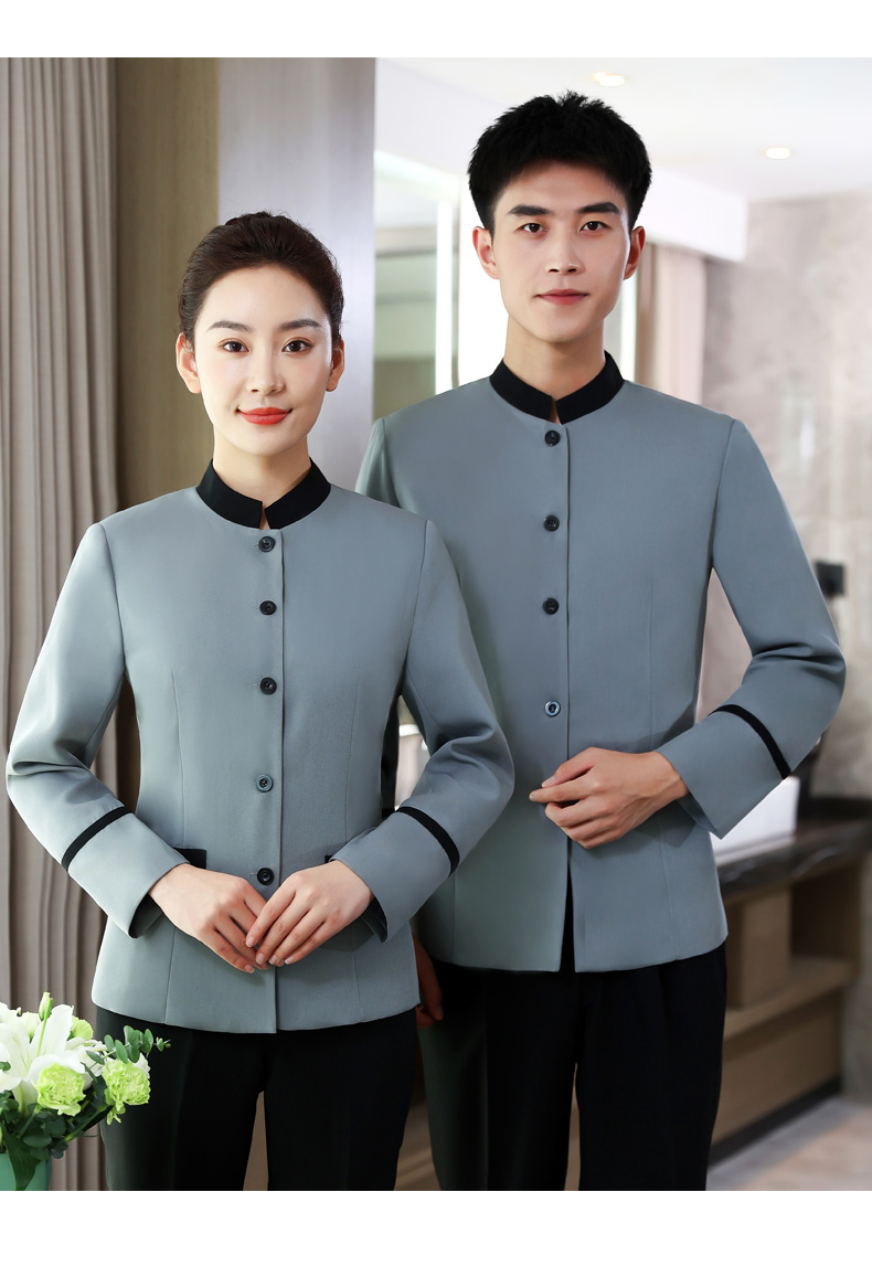 售楼处保洁长袖服保洁员工作服加肥加大酒店宾馆清洁员秋冬套装物业