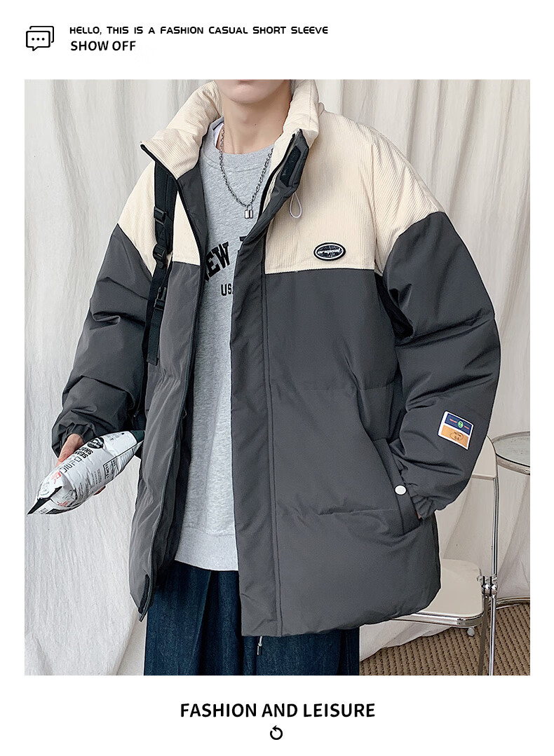 nasa羽绒服男nasa宇航员联名冬季潮牌男生短款羽绒服男加厚外套联名