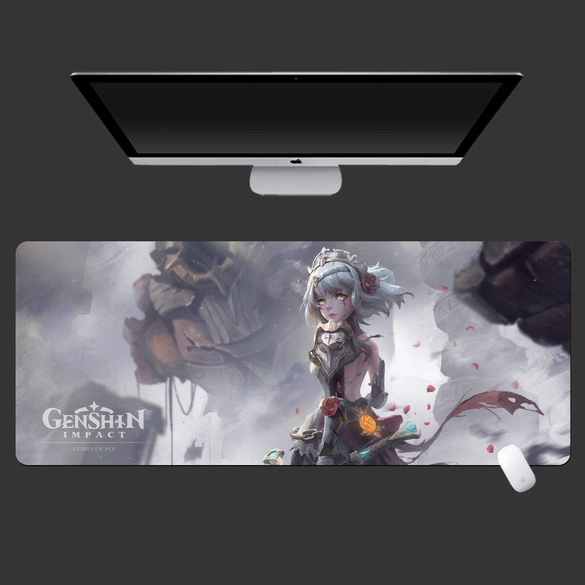 男生电脑键盘桌垫定制二次元周边粉红色20七七派蒙可莉900x400mm4mm