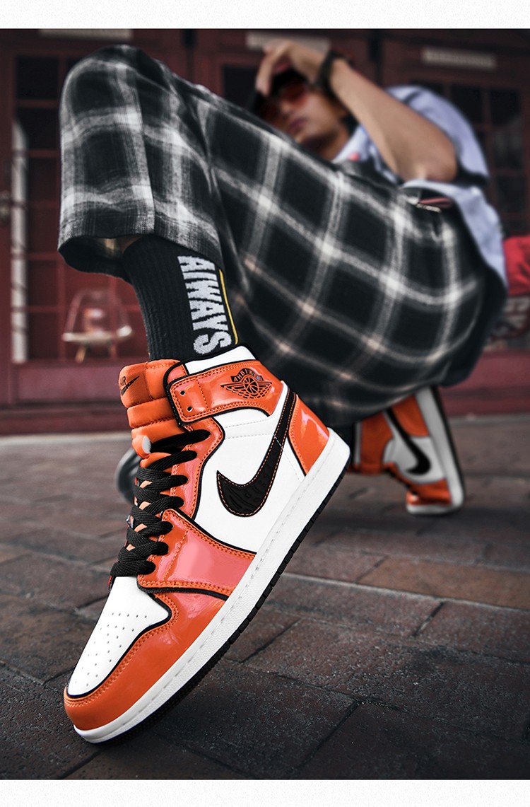 级版本aj男鞋莆田官网空军一号秋季高帮板鞋联名aj1闪电倒钩大学蓝