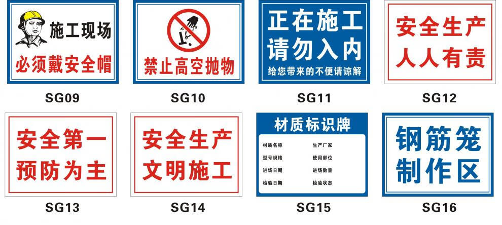 工地施工警示牌礦山礦區工程標識牌建築現場戴安全帽標誌牌文明標語