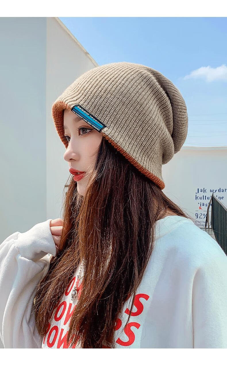 款冬季时尚韩版百搭针织帽女风洋气帽子男情侣秋冬季保暖毛线帽a188