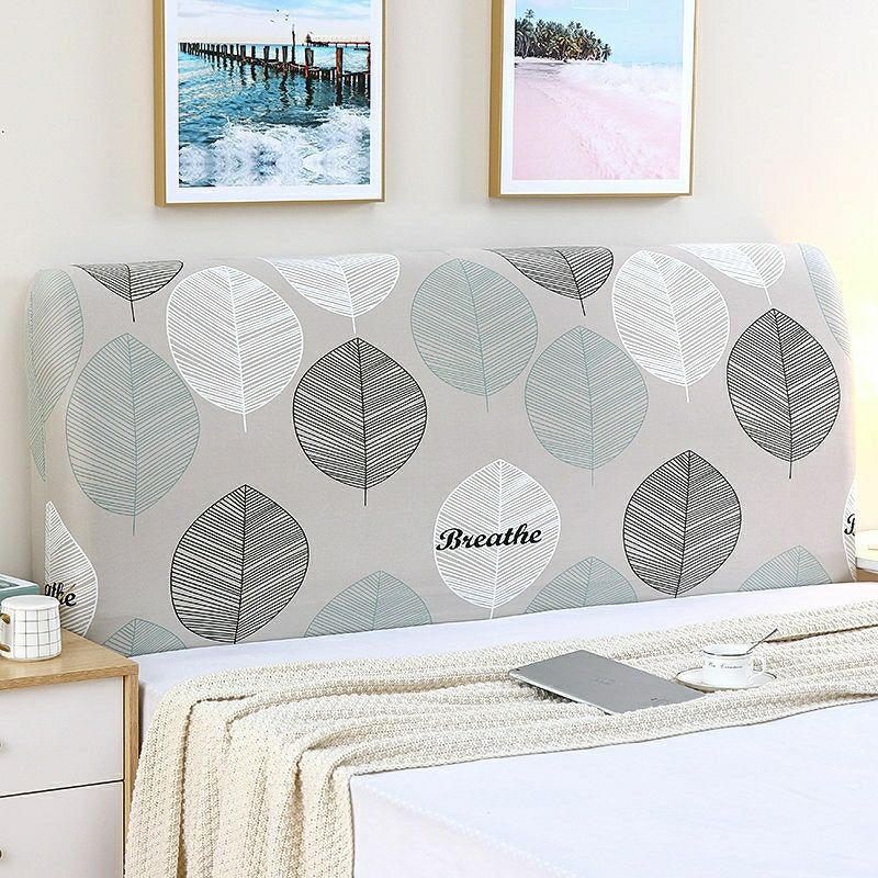 睿爸弹力床头罩床头套防尘罩弧形半圆欧式实木异形软包床头套通用云朵