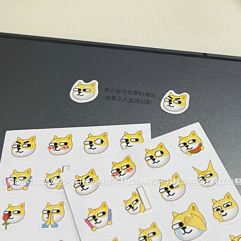 【京選好貨】流汗黃豆貼紙emoji狗頭表情包20貼便便流汗惡搞創意搞笑