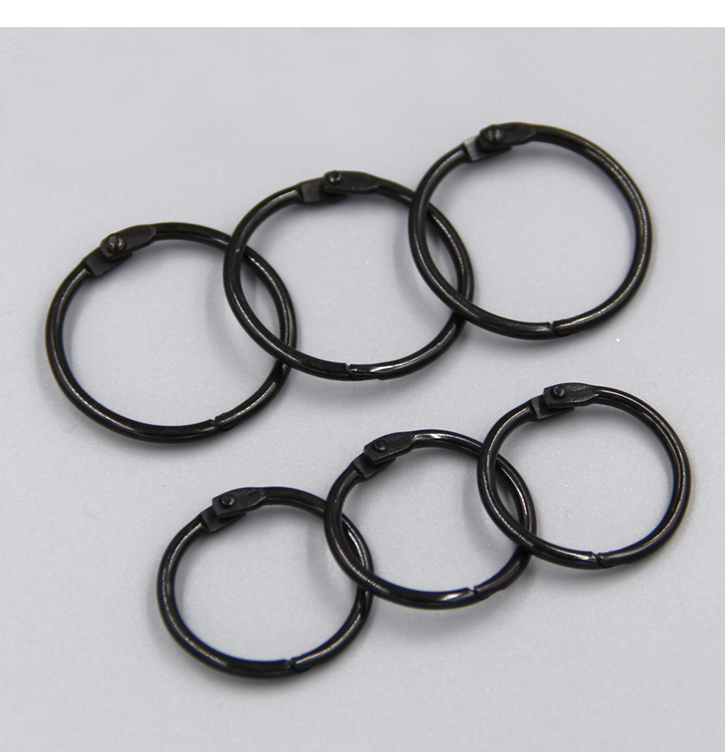 黑色铁环扣活页圈装订圈diy相册装订线圈环小号铁圈扣书圈活页扣环订