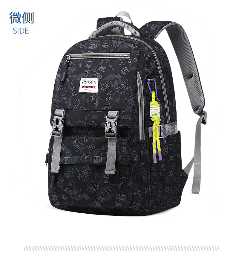 爱迪生edison中学生书包大容量减压电脑包防泼水高中抗磨双肩包涂鸦k