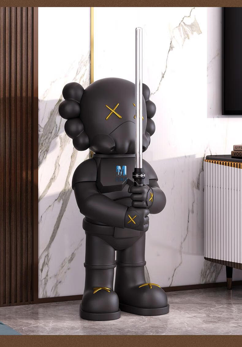 潮玩电竞房间装饰品公仔大型手办 石墨黑光剑暴力熊(高94cm)【图片