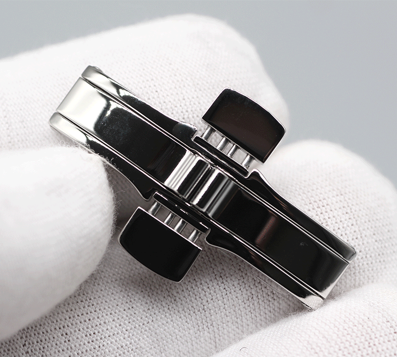 适用于美度表扣贝伦赛丽舵手指挥官配件x2042钢表链钢带双按蝴蝶扣