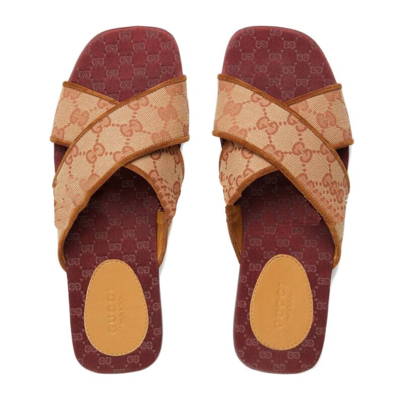 古驰gucci女士拖鞋棕色欧码36