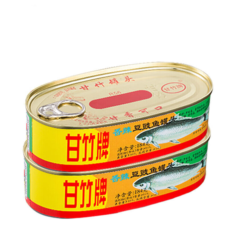 甘竹牌豆豉鲮鱼豆豉鱼罐头鱼熟食鱼肉罐头肉类熟食广东甘竹凤尾鱼184g