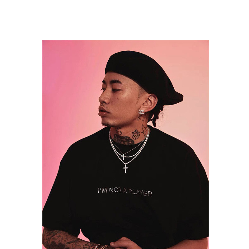 马思唯同款十字架项链925古巴链男女情侣吊坠大号十字架钛钢圆蛇骨链