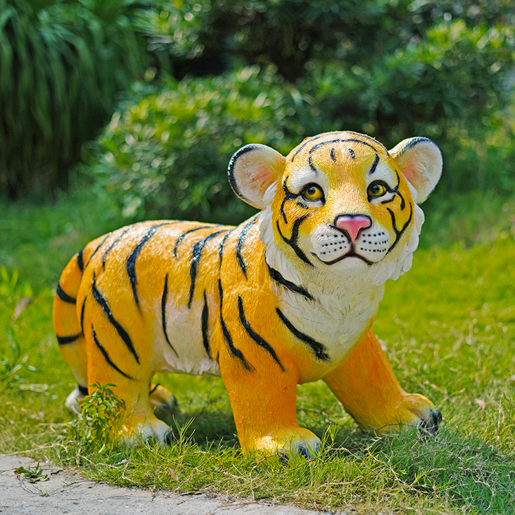 户外仿真大老虎雕塑动物模型装饰园林景观摆件草坪景区假道具摆设中号