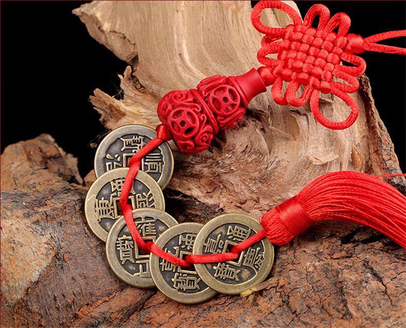 家财万贯寅亥堂加厚五帝钱挂件纯黄铜钱入户门对门槛石装修铺地砖下面