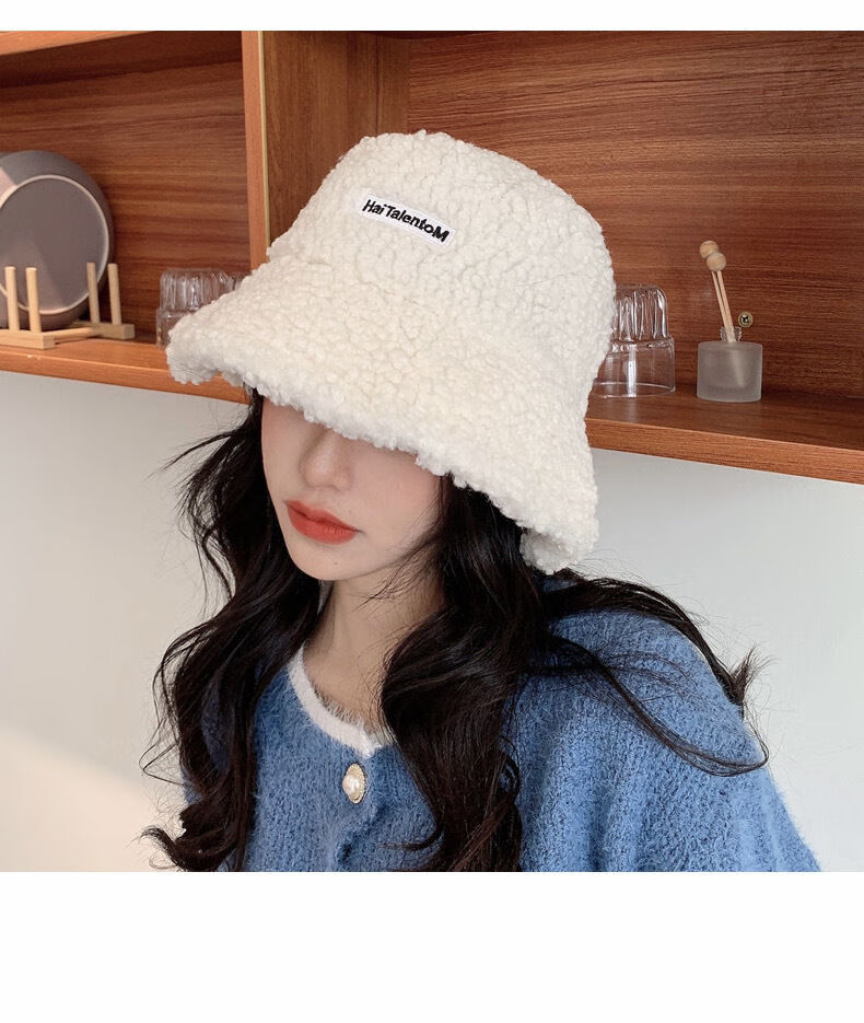 羊羔绒渔夫帽子女秋冬季新款显脸小韩版潮时尚百搭盆帽加厚保暖帽亏本