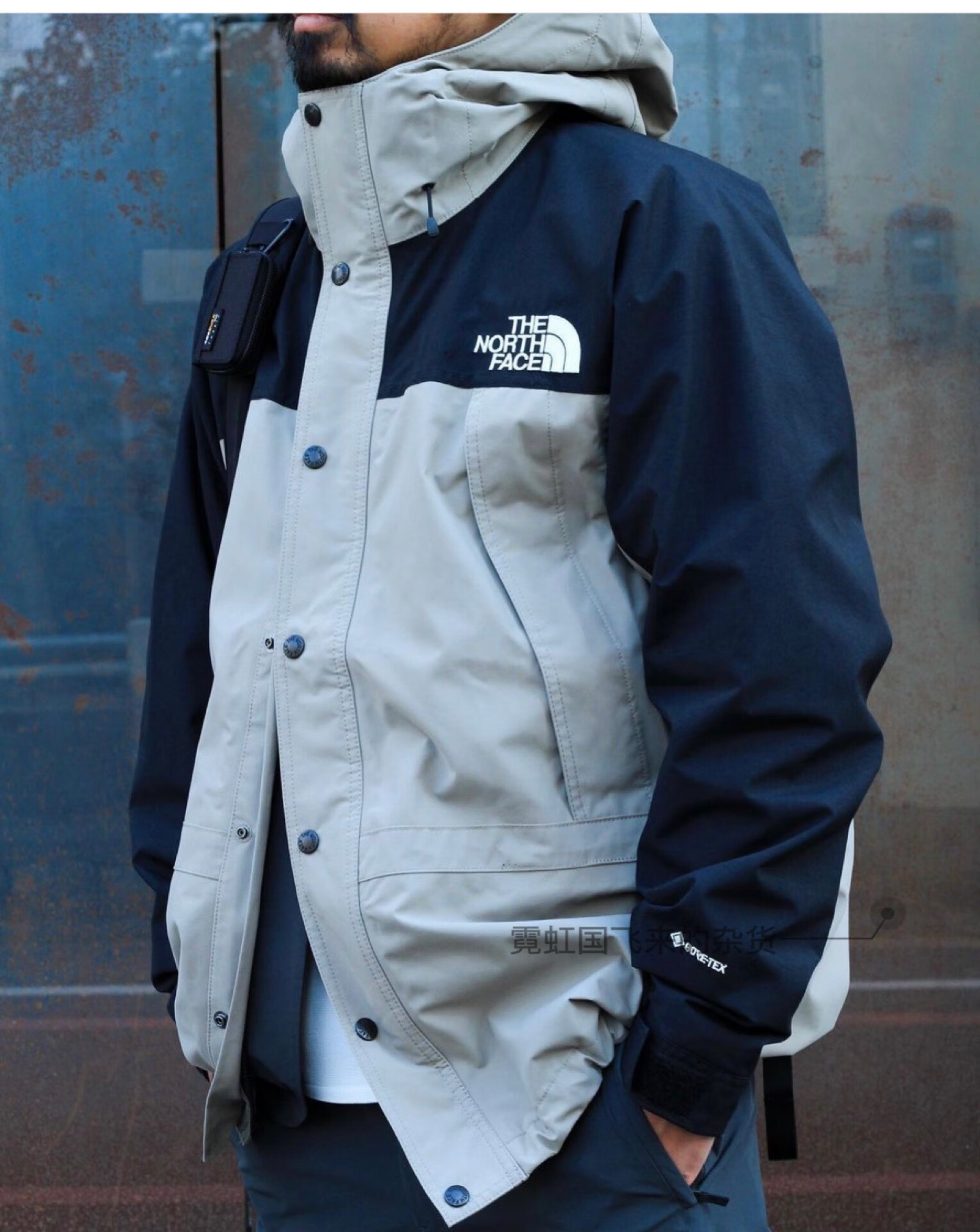 北面1990冲锋衣运动户外登山防风防水外套 牛仔黑灰国内现货 s【图片