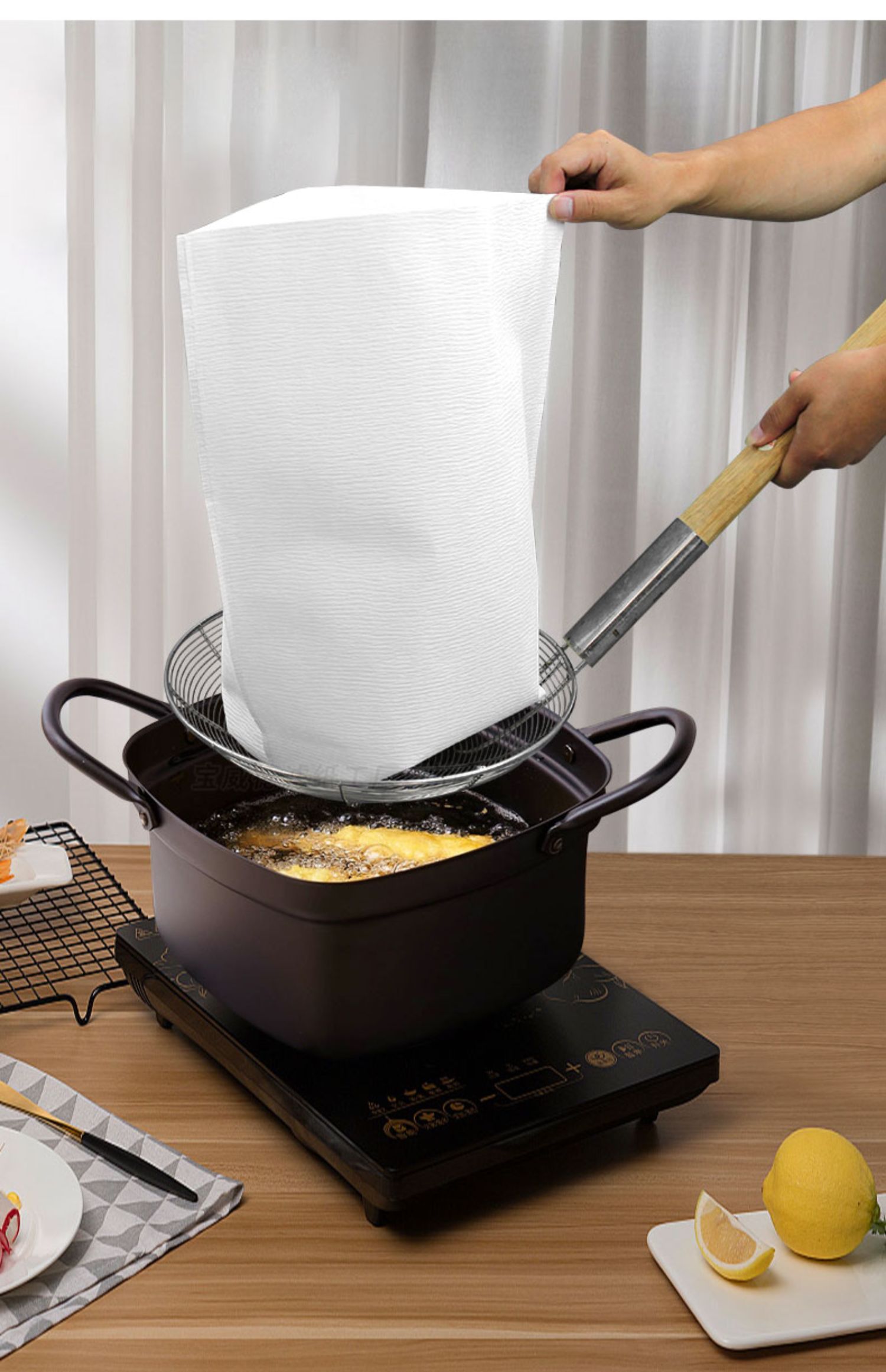 滤油纸袋 商用汉堡店油炸起酥食用油过滤纸漏油神器虑油袋 20个方形