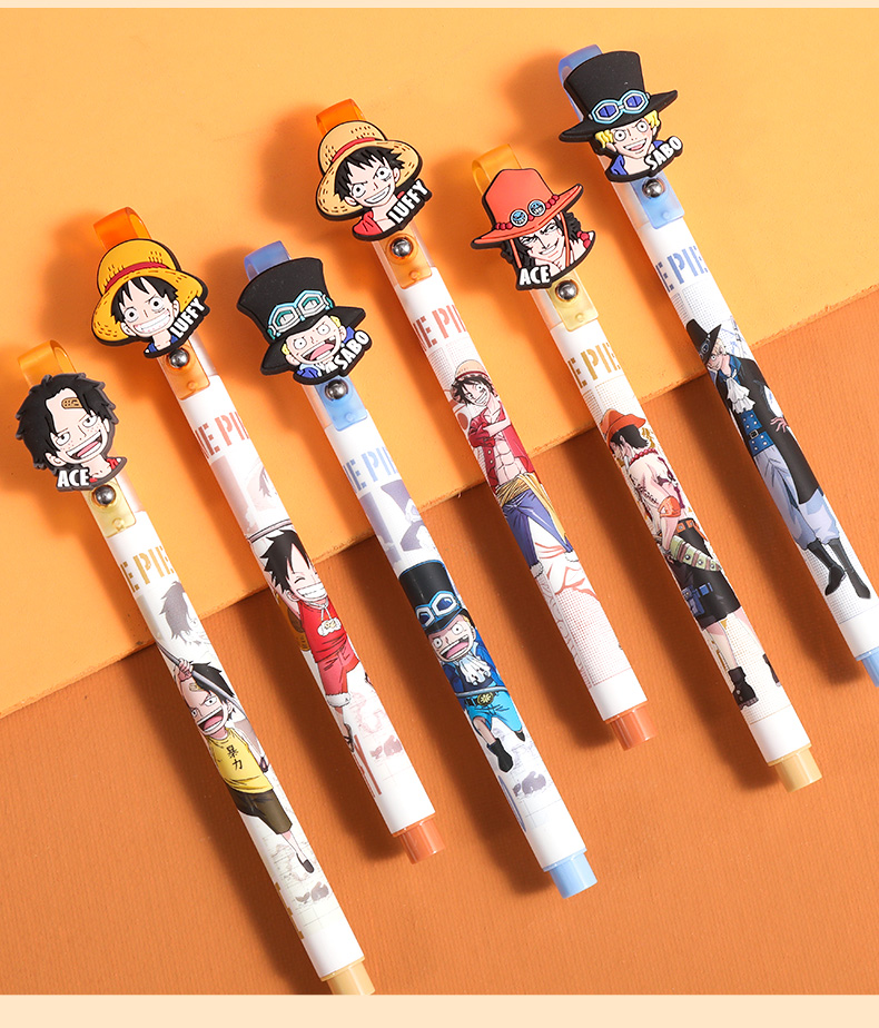 5海贼王新征途中性笔ins日系限定笔学生用考试专用笔 3支【盲盒-款式