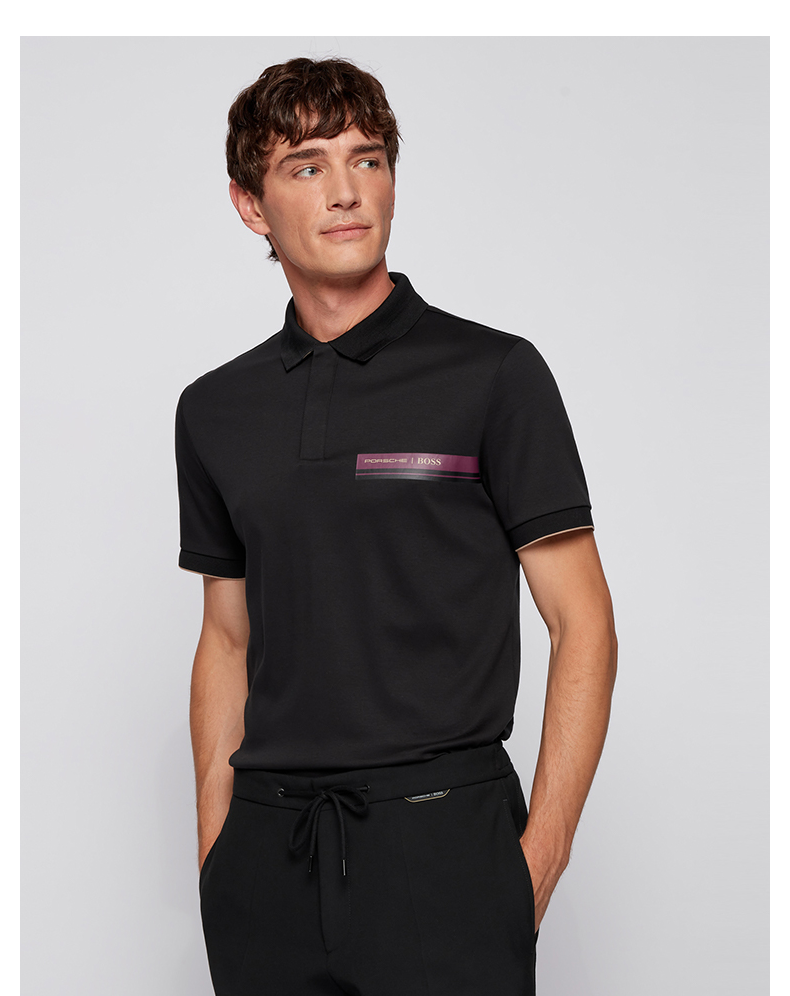 hugo boss雨果博斯男士2021秋冬新款保时捷联名系列棉毛修身polo衫