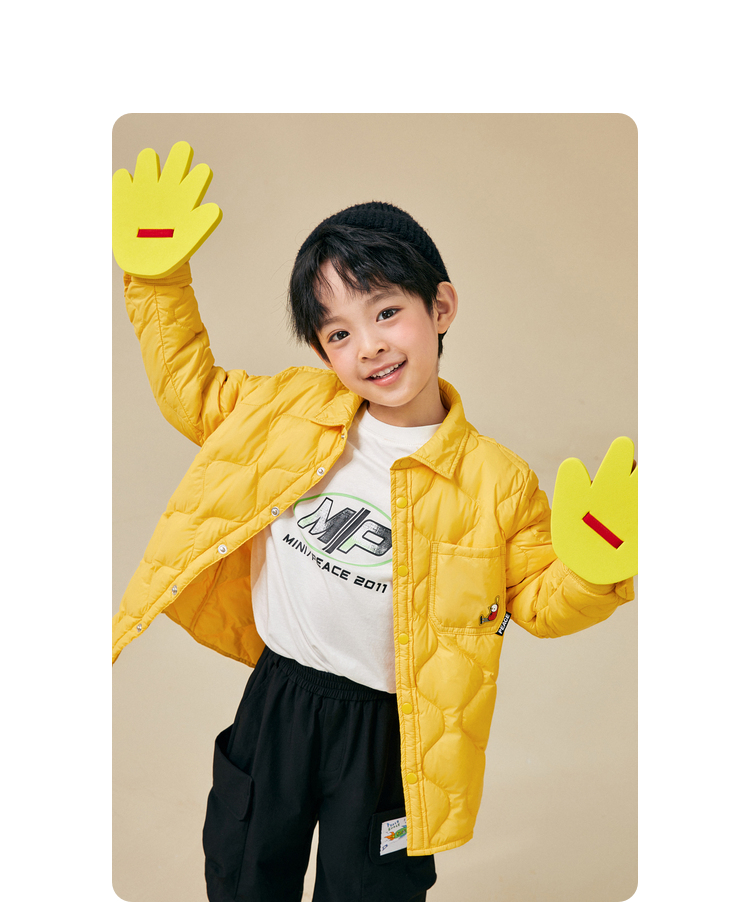 【云朵系列】minipeace太平鸟童装男童轻薄羽绒服22秋冬三防衬衫外套