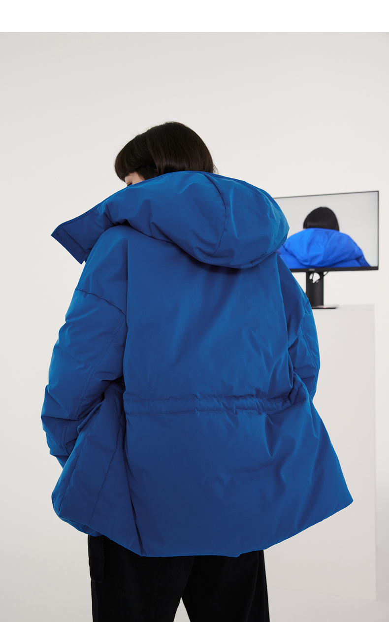 ecko犀牛白鸭绒羽绒服情侣款潮牌2021冬季新款潮流贴标logo加厚短款工