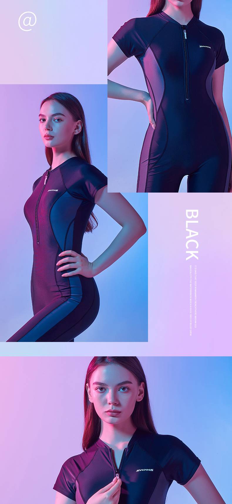 swans泳衣 swans泳衣游泳馆专用女2022年显瘦遮肚夏保守连体游泳衣