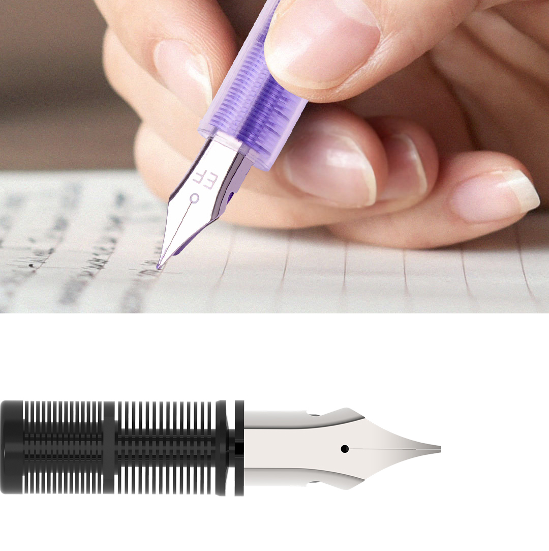 白雪fp20/fp10直液式练字钢笔免换墨囊f尖ef尖学生专用书写速干黑色纯