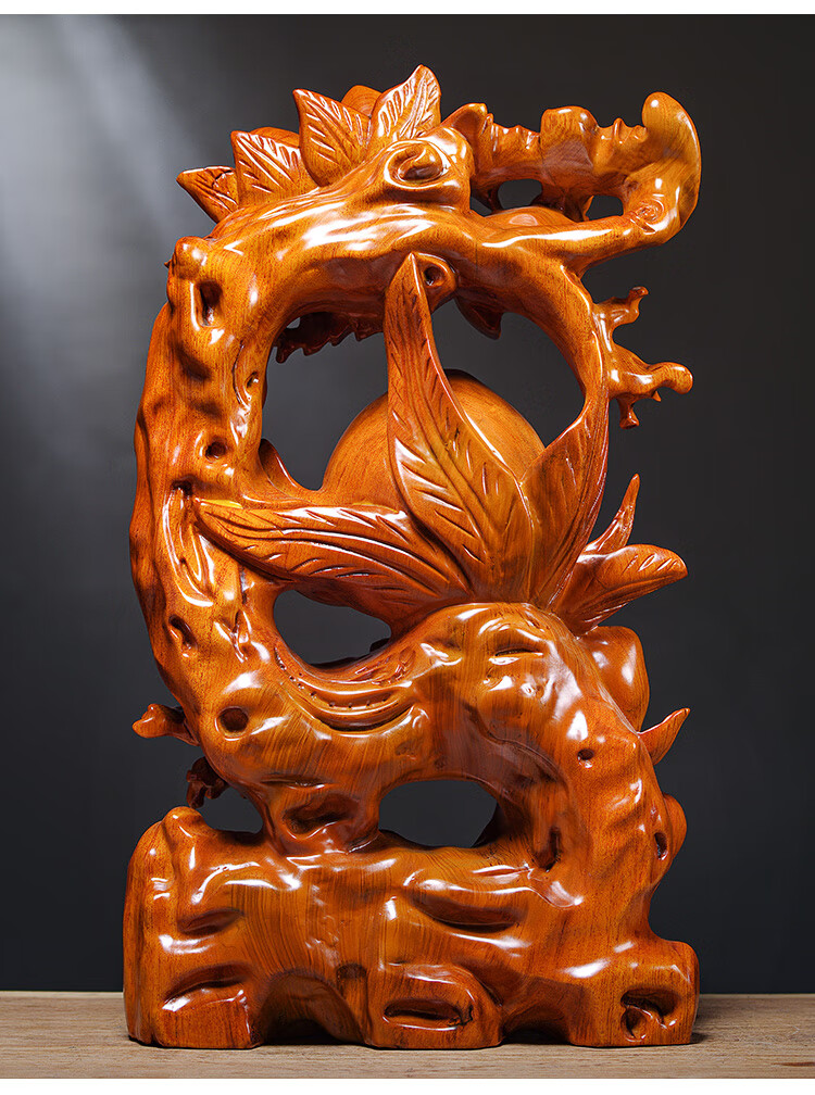 万贵 花梨木雕寿桃摆件实木福寿双全爷爷奶奶长辈老人祝寿贺寿生日