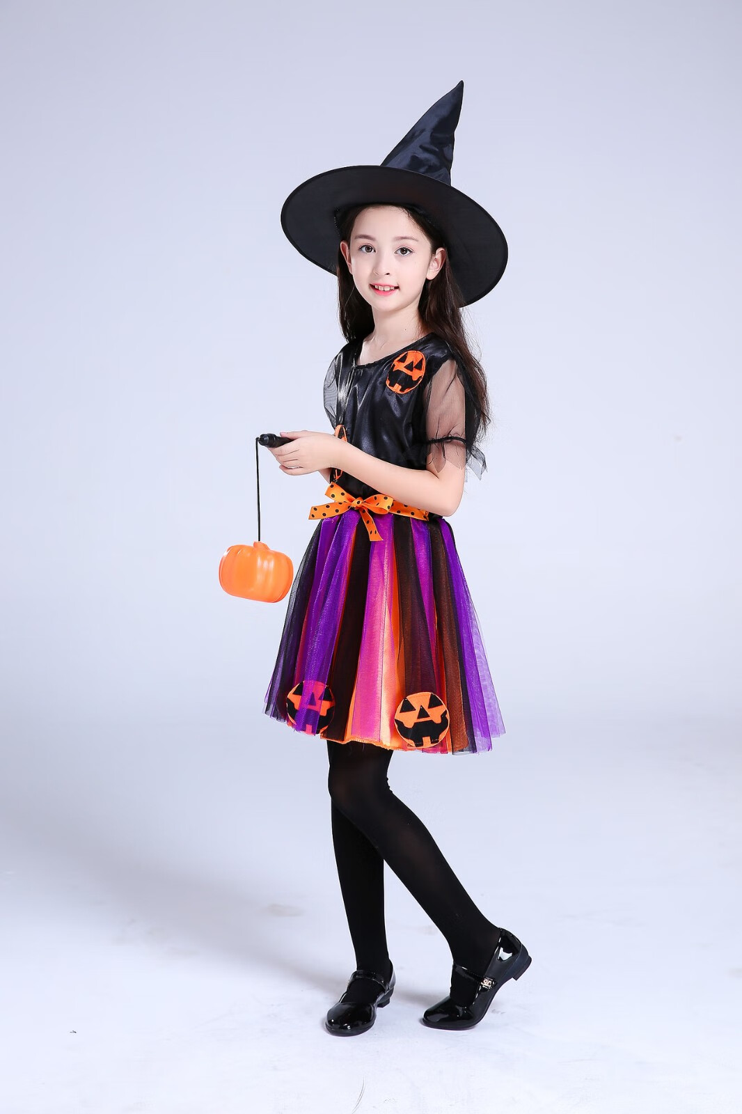 万圣节儿童服装小女巫公主纱裙装扮演出服花仙子女巫头饰魔法棒翅膀