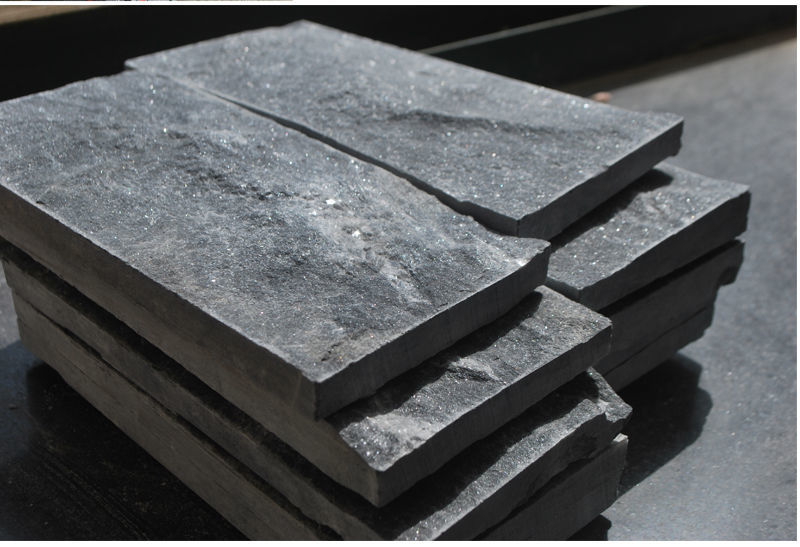 天然大理石仿古外墙砖白色自然凿面蘑菇石古堡砖自建别墅庭院墙砖 黑