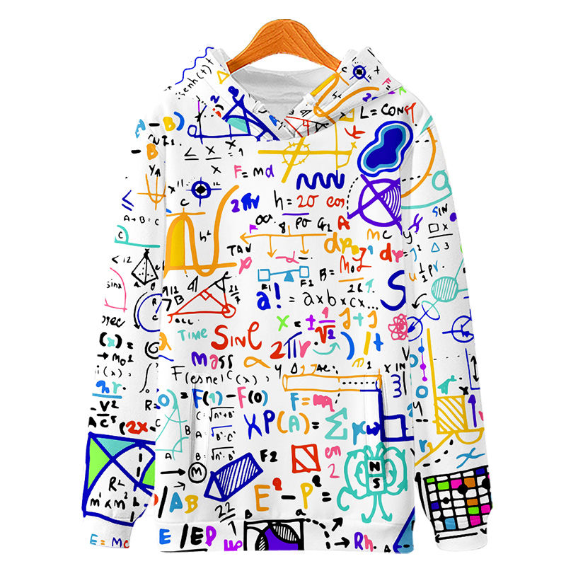 堡驰顿 数学方程式学生连帽卫衣男女加绒外套物理公式化学课程学霸