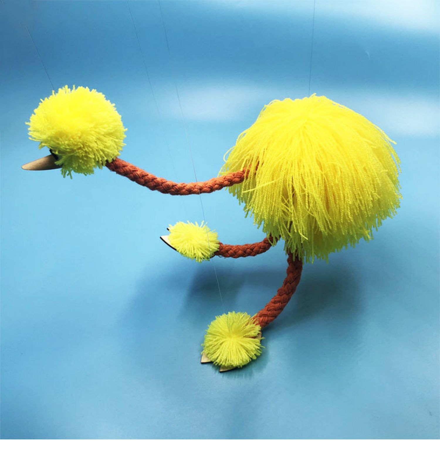 60提线木偶鸵鸟搞笑创意拉线木偶娃娃新奇特玩具提线玩偶礼品玫红色