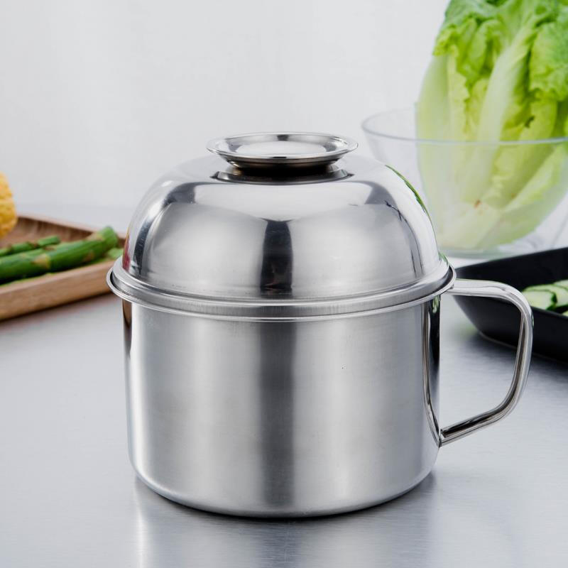 快餐杯jym 快 不锈钢饭盒便当盒圆形饭缸大号带盖韩国食堂学生分格快