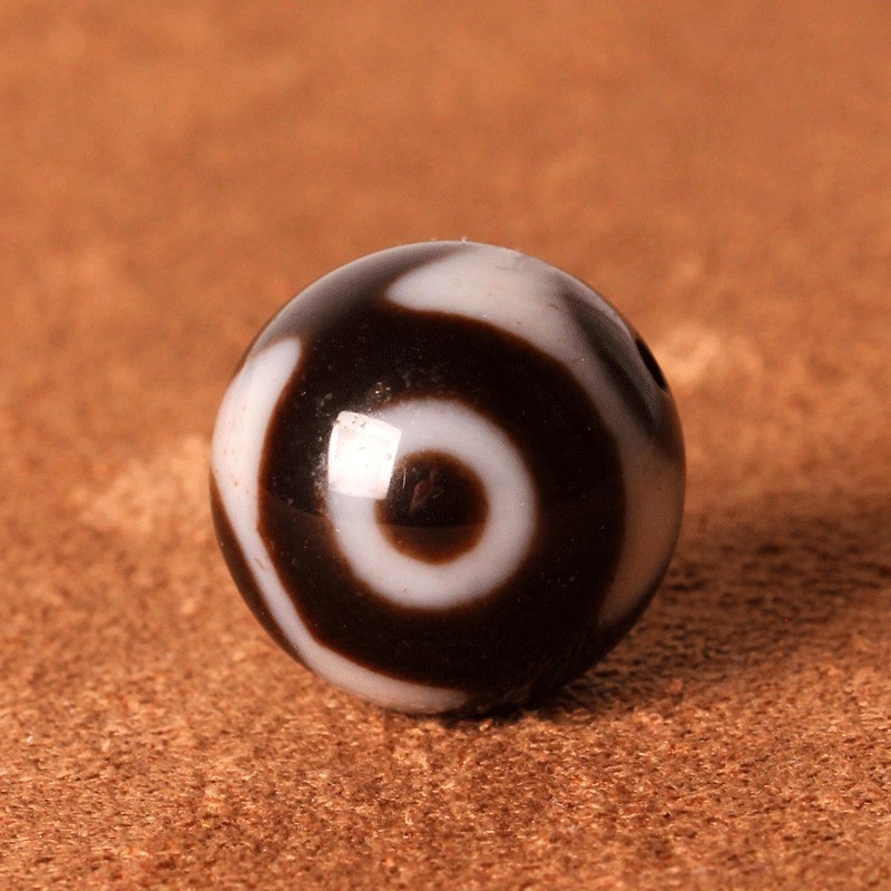 顶盈西藏真品至纯虎牙天珠高油蓝沁风化配饰手串隔珠吊坠玛瑙达洛桶珠