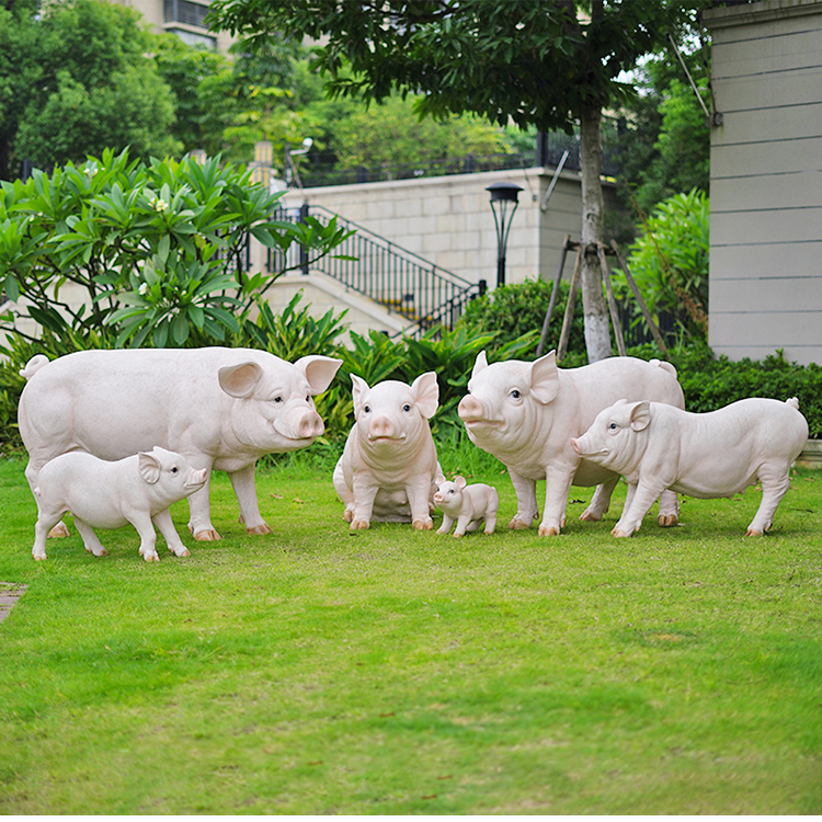 仿真超市花猪小香猪摆件餐厅雕塑假的动物摆设模型花园庭院子装饰乳
