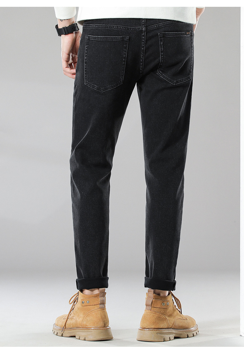 zengzhi增致牛仔磨毛牛仔裤九分裤男冬新品弹力显瘦休闲百搭专柜款