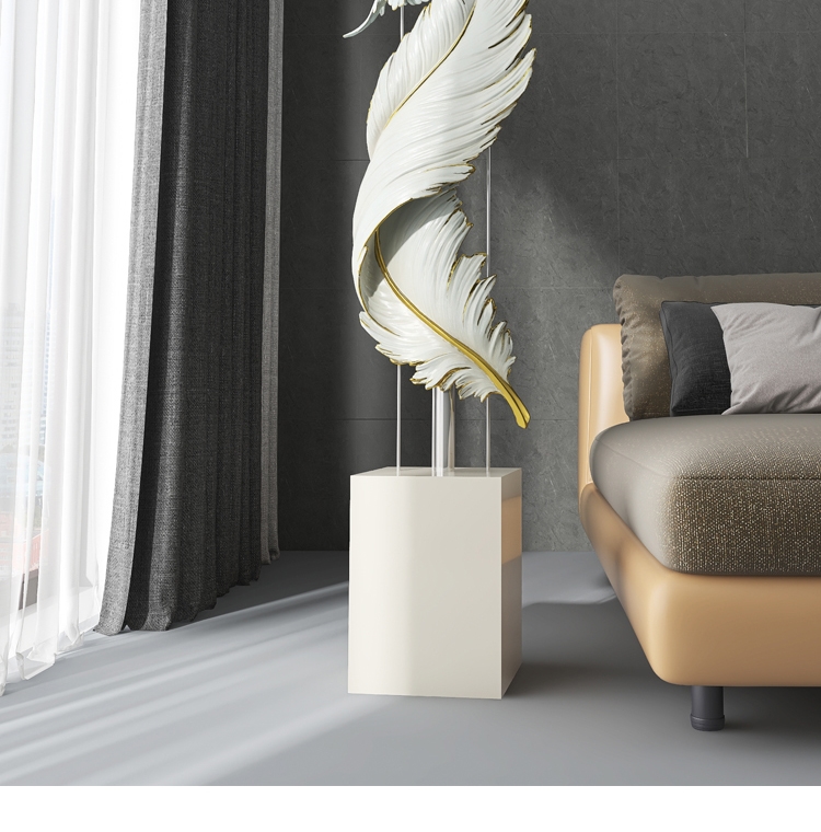 纤雅洁电视柜旁边落地摆件现代轻奢两边的工艺品大件直播间客厅装饰