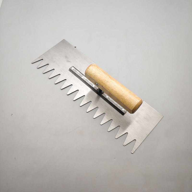 带齿抹灰刀抹子锯齿铺瓷砖抹泥刀刮泥刀泥瓦工批灰刀泥板工具左边大尖