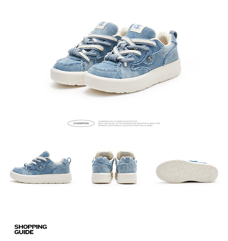 Champion American Champion Sneakers for Women And Men, Classic Fashionable Versatile Casual Skateboard Shoes 24FWT18 Light Blue 36 10