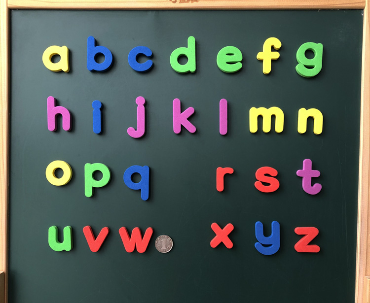 迪士尼儿童早教26个大小写英文字母数字eva教学教具磁性黑板白板冰箱