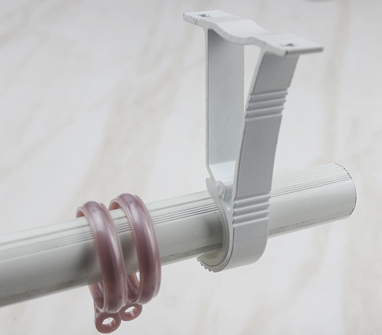 窗帘架子罗马杆顶装倒挂支架双托侧装通用座28管托架固定器竿挂钩 深