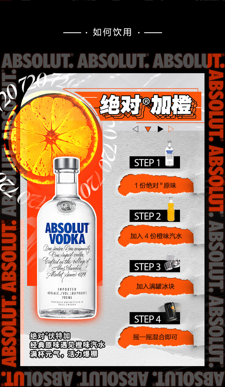 absolut vodka价格图片