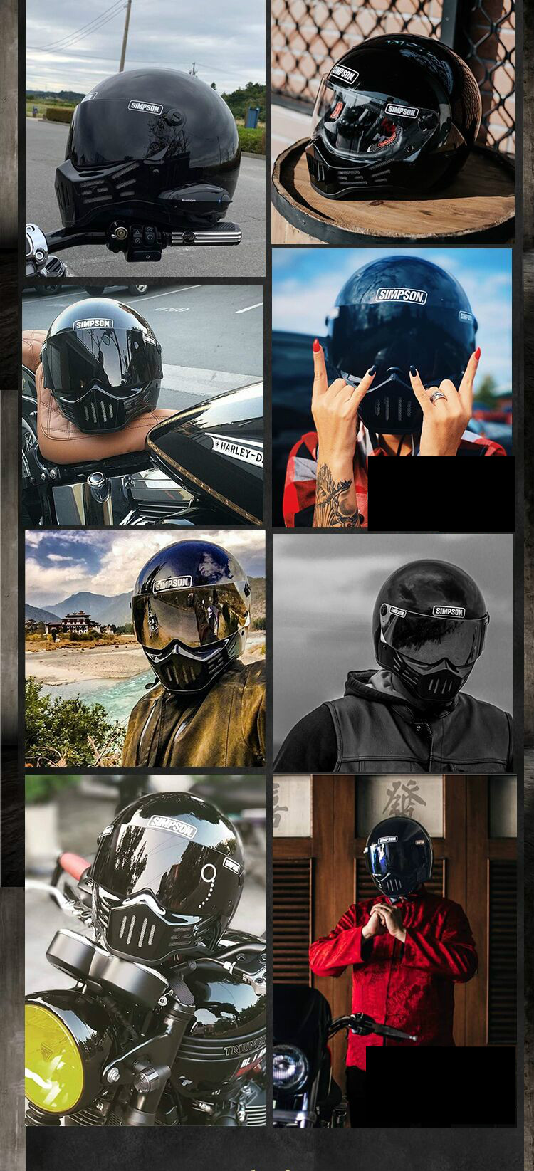 辛普森simpson摩托车头盔鬼武士极速悍匪不法之徒m30碳纤维揭面盔极速