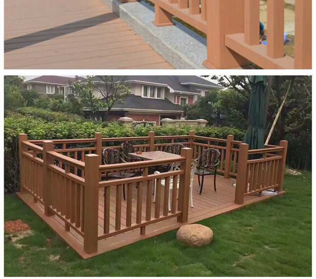 适用塑木围栏护栏扶手户外庭院景区生态木护栏木塑板公园湖边木塑栏杆