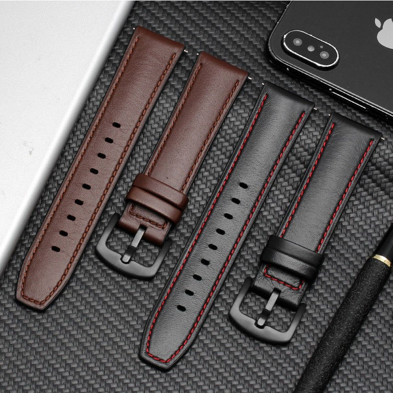 森匠 一加手表表带 oneplus真皮硅胶混合款22mm智能手表带 皮胶混合款