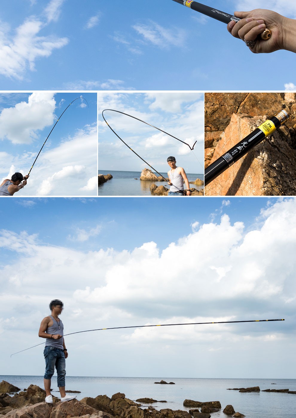 光威旗舰 光美鲤7h飞抄8h超硬19调碳素黑坑鱼竿黑坑大物竿湖库休闲