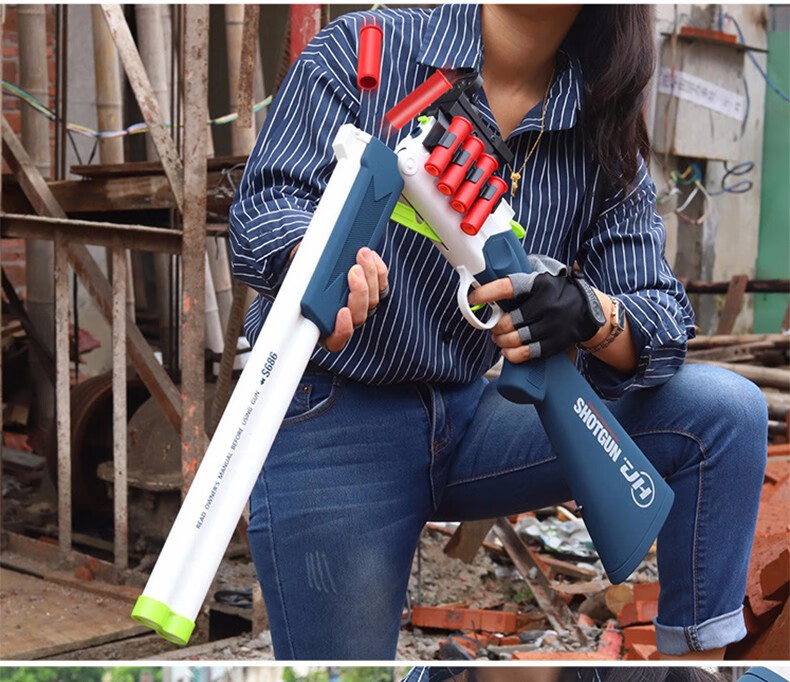 儿童抛壳双管s686双连发来福软弹枪抛壳可发射霰弹枪男孩cs户外对战