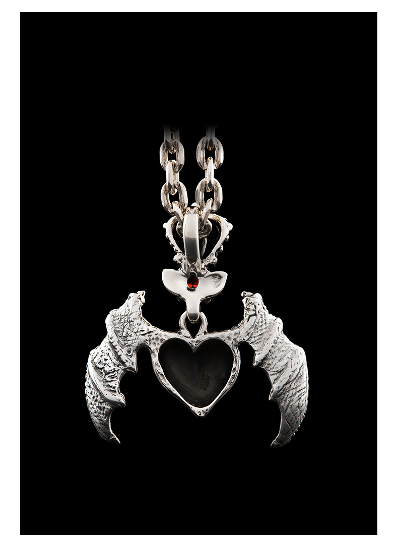 【官方】美国rockride 恶魔之心吊坠925时尚项链个性复古 吊坠套餐