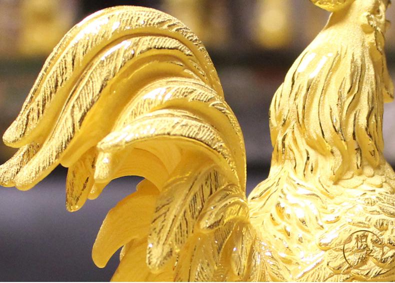 枳之家 客厅装饰搬新家绒沙金 十二生肖富贵金鸡生日礼物办公室品工艺